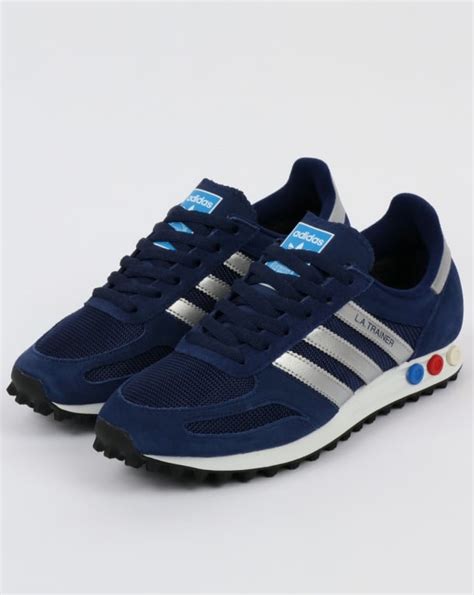 adidas la trainer dark blue silver grey|grey suede adidas.